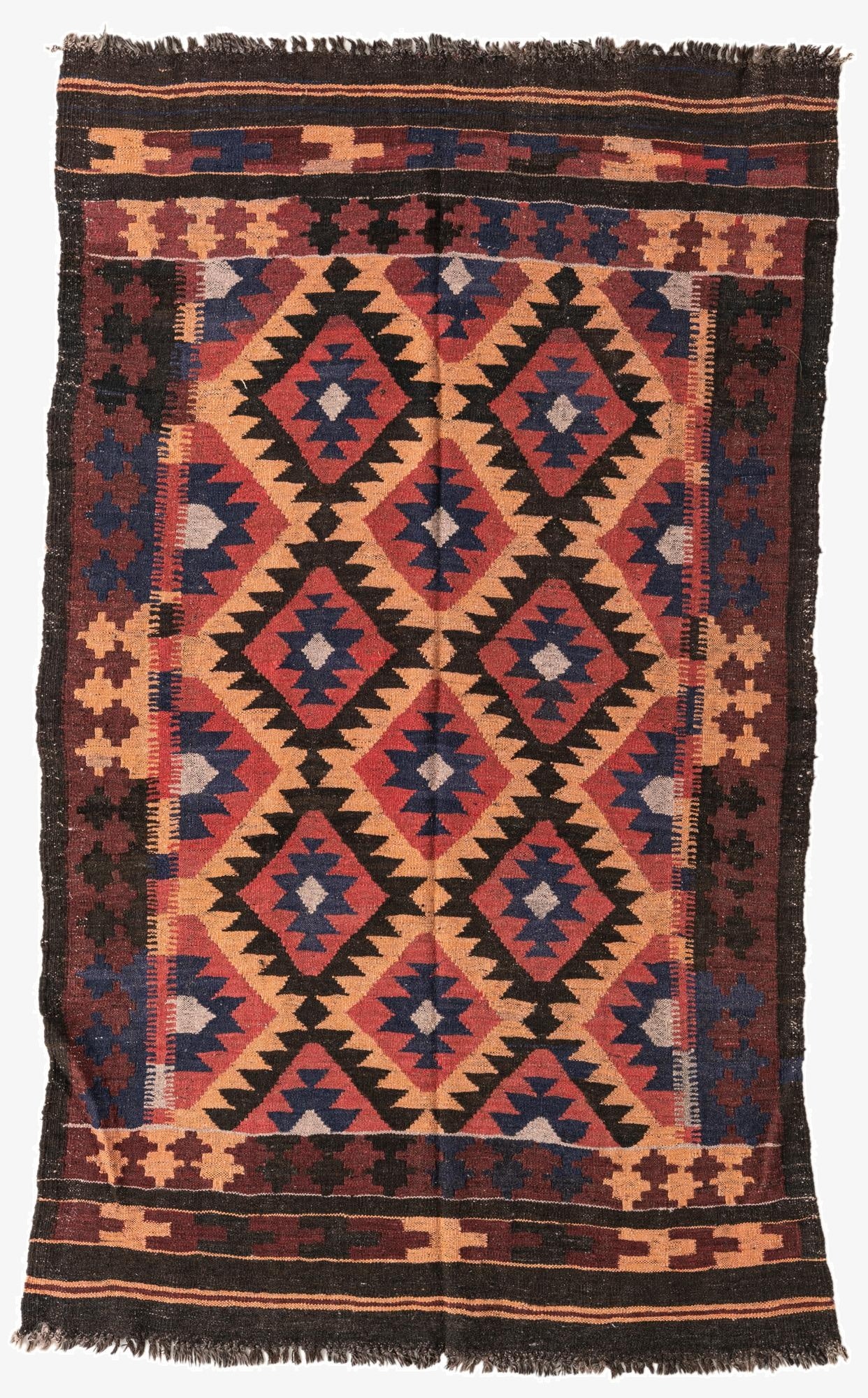 4' 7 x 7' 9  Hand Woven Kilim Fars Wool Rug