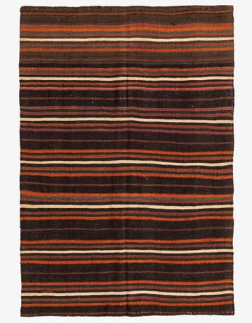 4' 6 x 6' 7 Hand Woven Kilim Fars Wool Rug