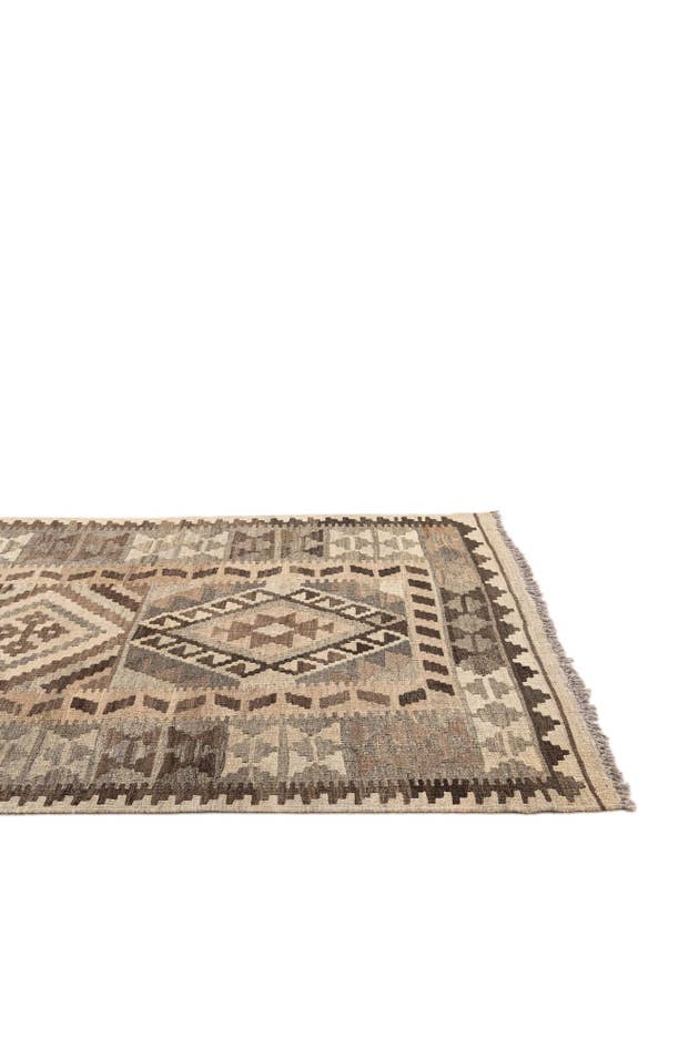 Detail image of 3' 11 x 6' 9 Hand Woven Kilim Maymana Wool Rug