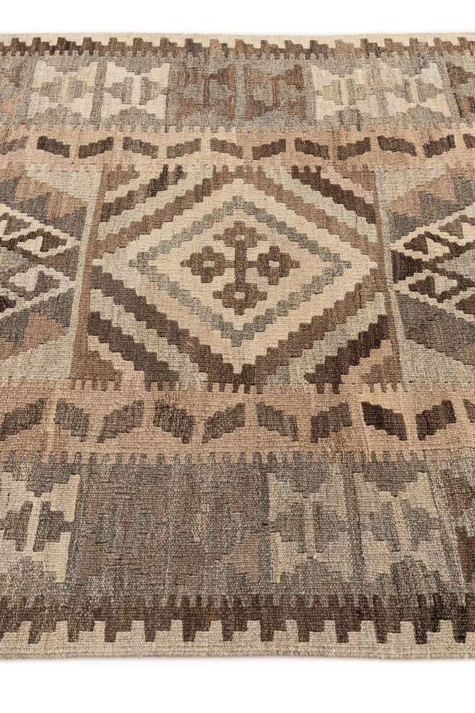 3' 11 x 6' 9 Hand Woven Kilim Maymana Wool Rug