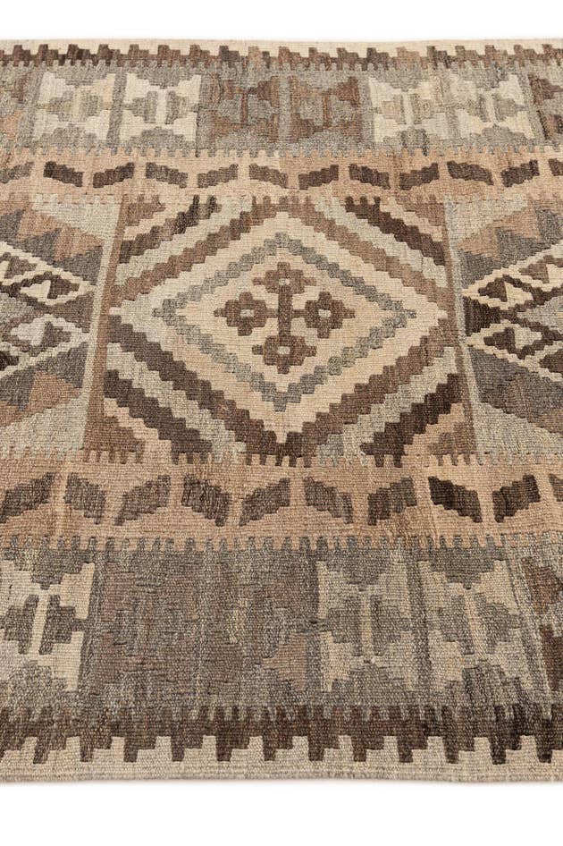Detail image of 3' 11 x 6' 9 Hand Woven Kilim Maymana Wool Rug