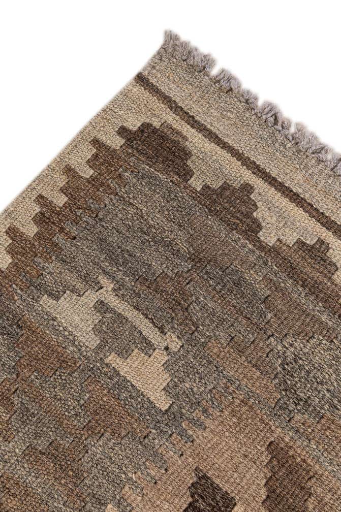 3' 11 x 6' 9 Hand Woven Kilim Maymana Wool Rug