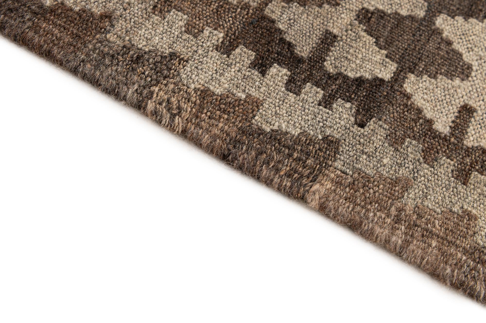 4' 6 x 6' 3 Hand Woven Kilim Maymana Wool Rug