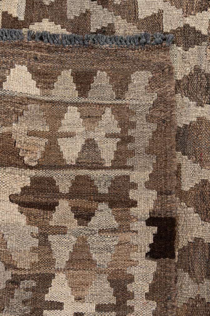 4' 6 x 6' 3 Hand Woven Kilim Maymana Wool Rug