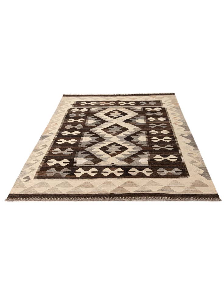 Detail image of 5' x 6' 7 Hand Woven Kilim Maymana Wool Rug