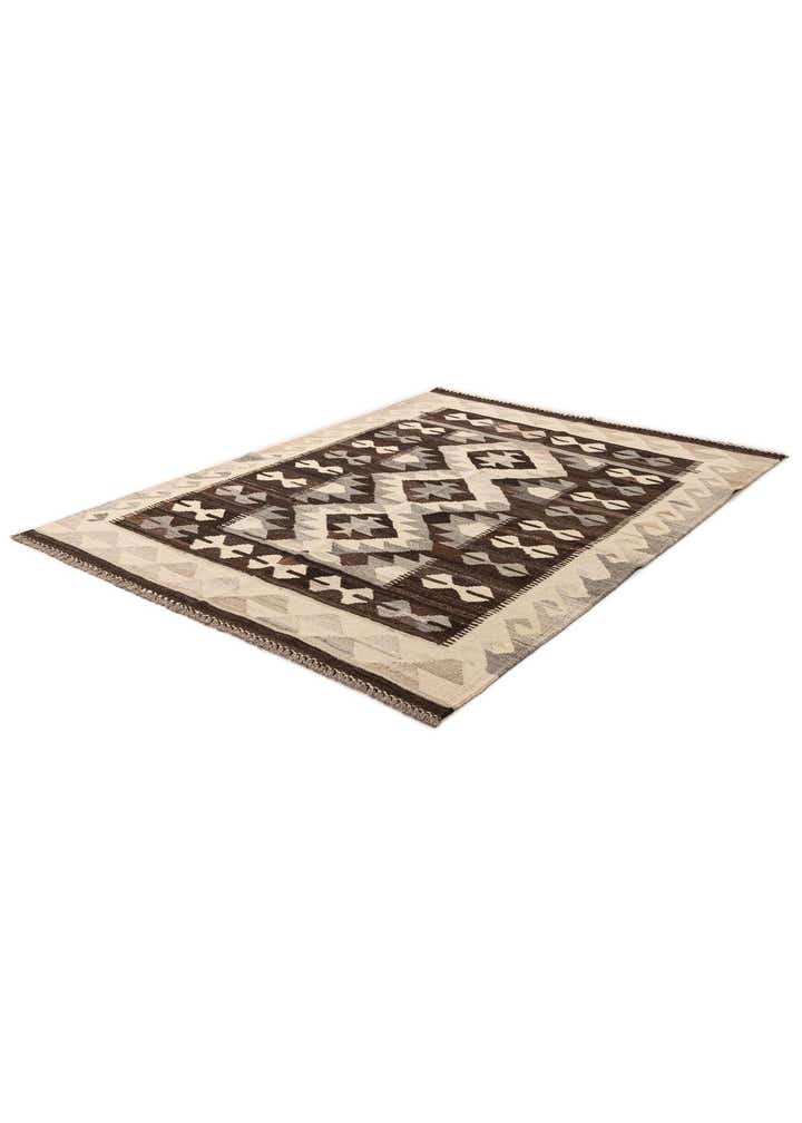 5' x 6' 7 Hand Woven Kilim Maymana Wool Rug