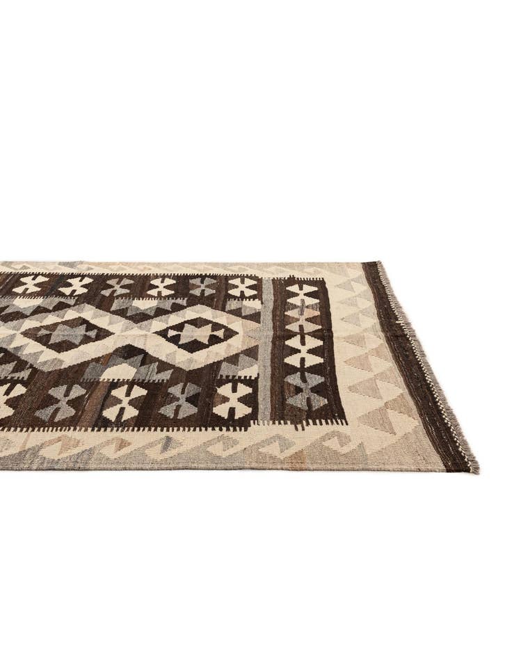 Detail image of 5' x 6' 7 Hand Woven Kilim Maymana Wool Rug