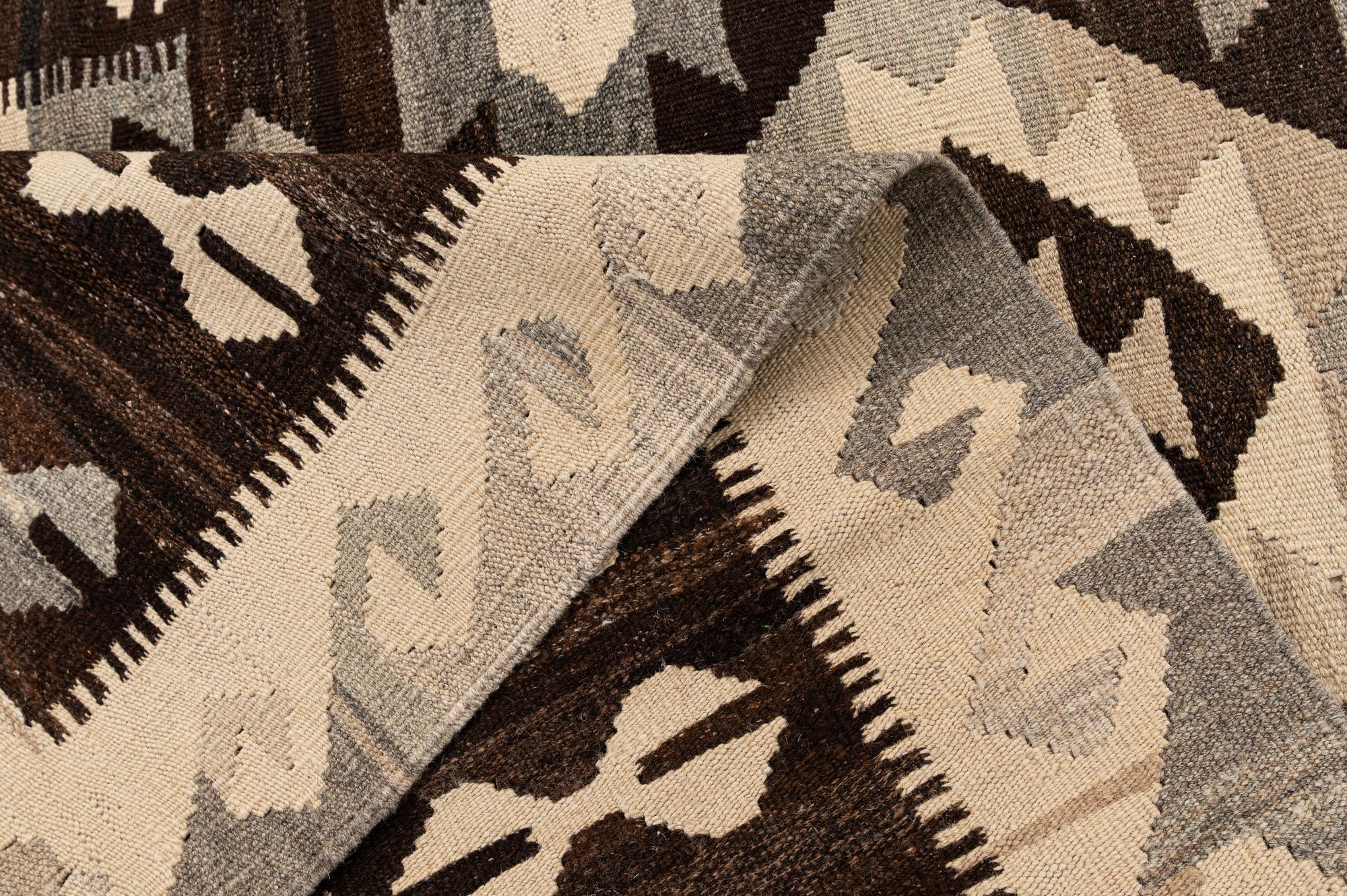 5' x 6' 7 Hand Woven Kilim Maymana Wool Rug