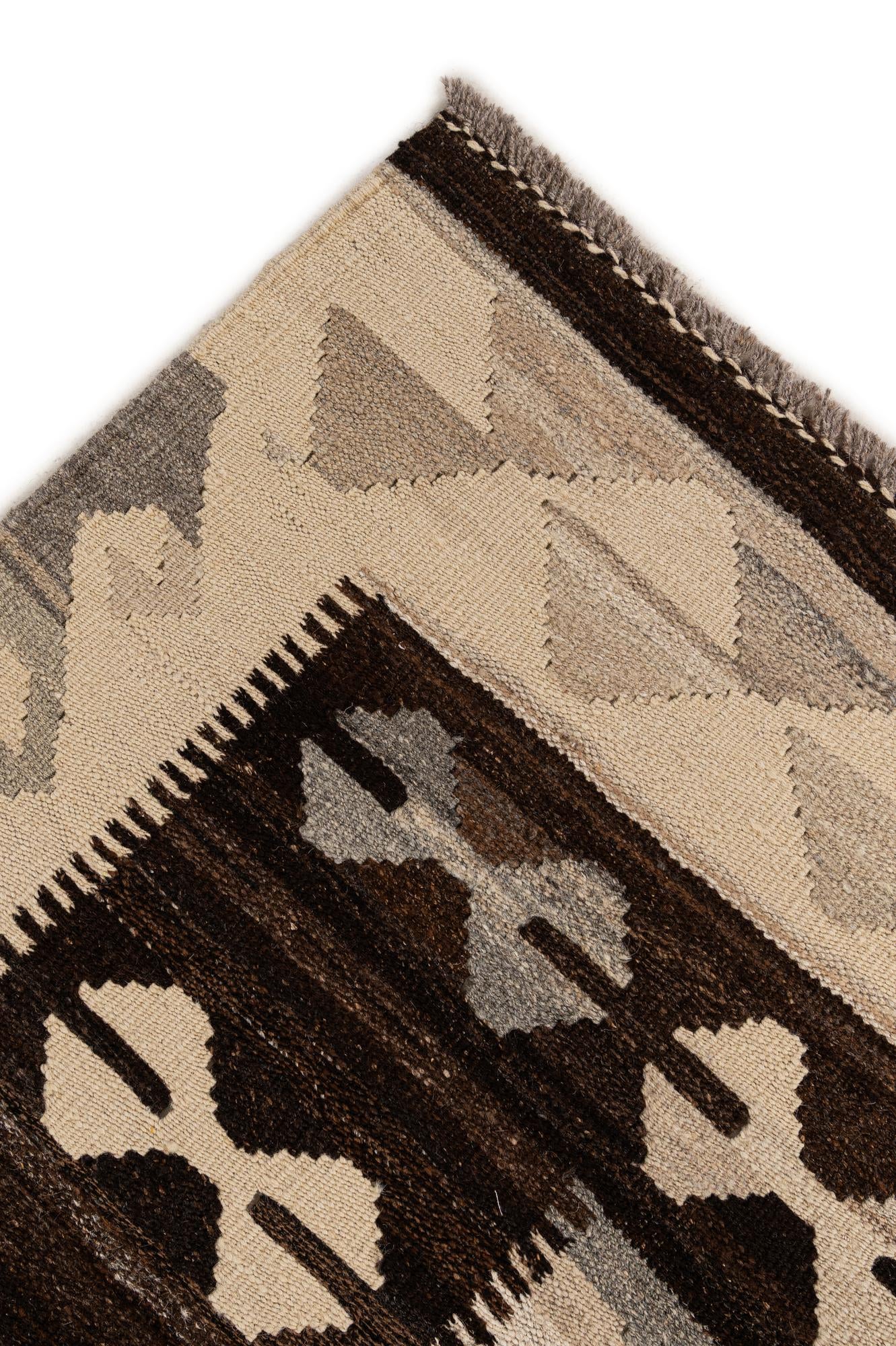 5' x 6' 7 Hand Woven Kilim Maymana Wool Rug