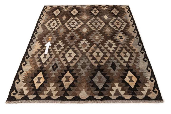 5' x 6' 7 Hand Woven Kilim Maymana Wool Rug