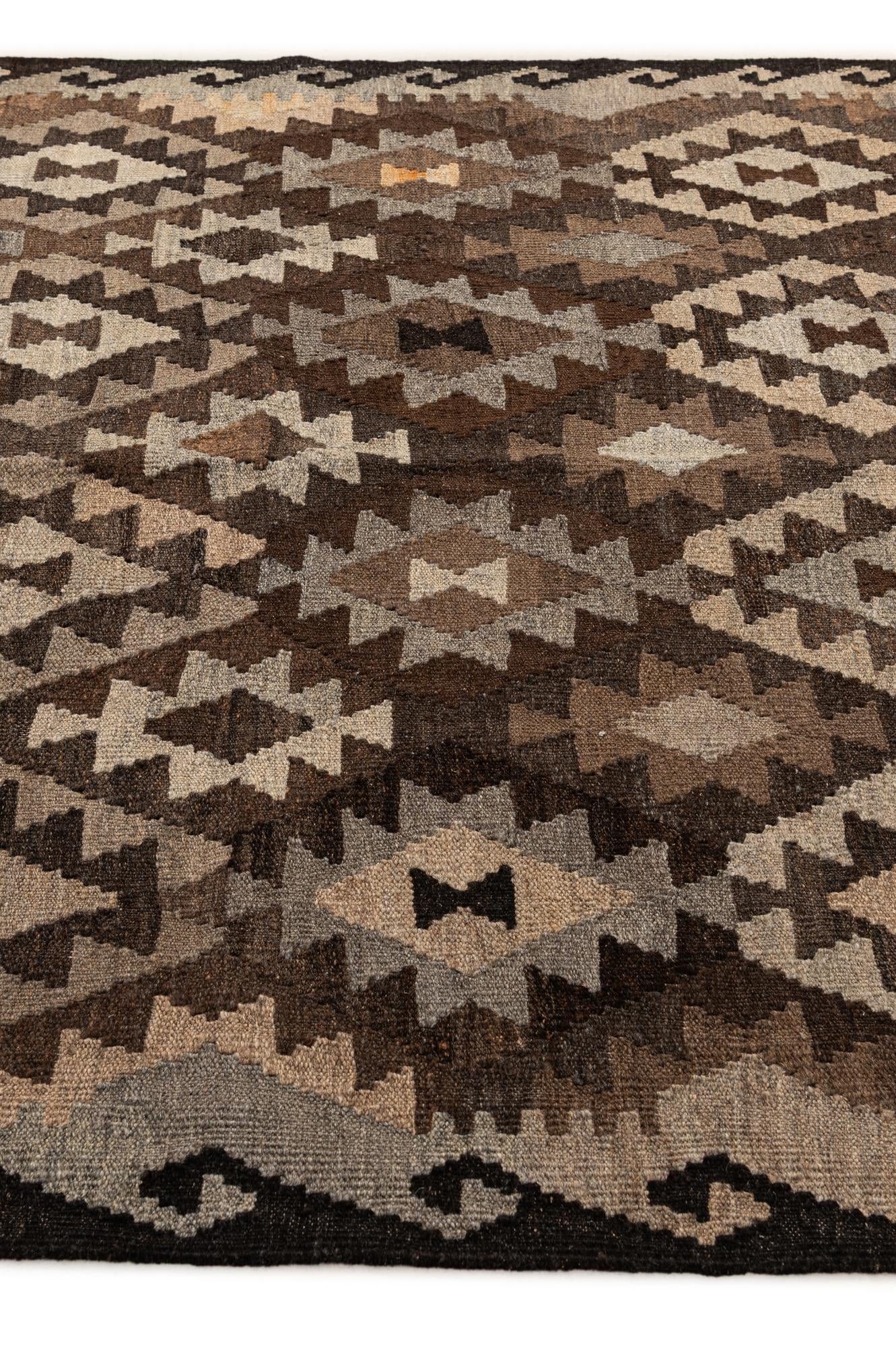 5' x 6' 7 Hand Woven Kilim Maymana Wool Rug