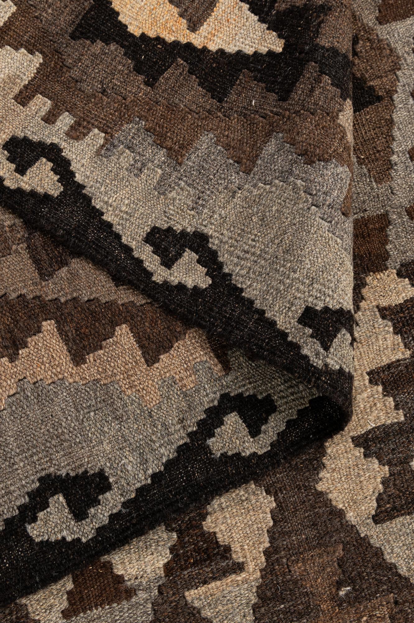 5' x 6' 7 Hand Woven Kilim Maymana Wool Rug