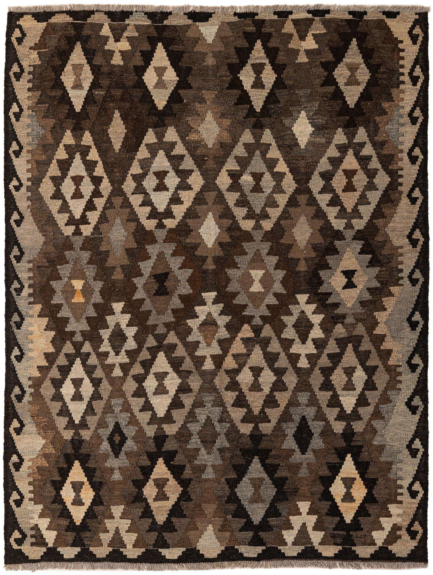 5' x 6' 7 Hand Woven Kilim Maymana Wool Rug