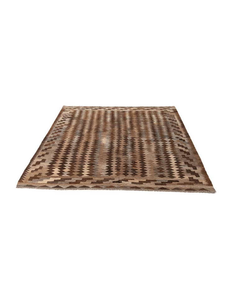 Detail image of 5' 4 x 5' 11 Hand Woven Kilim Maymana Wool Rug