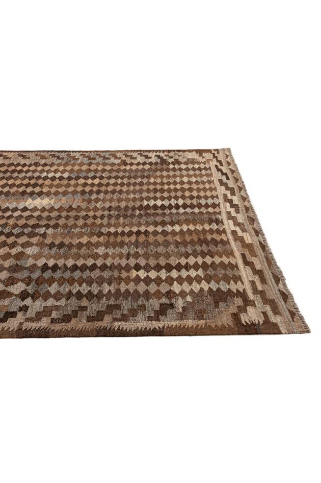 Detail image of 5' 4 x 5' 11 Hand Woven Kilim Maymana Wool Rug