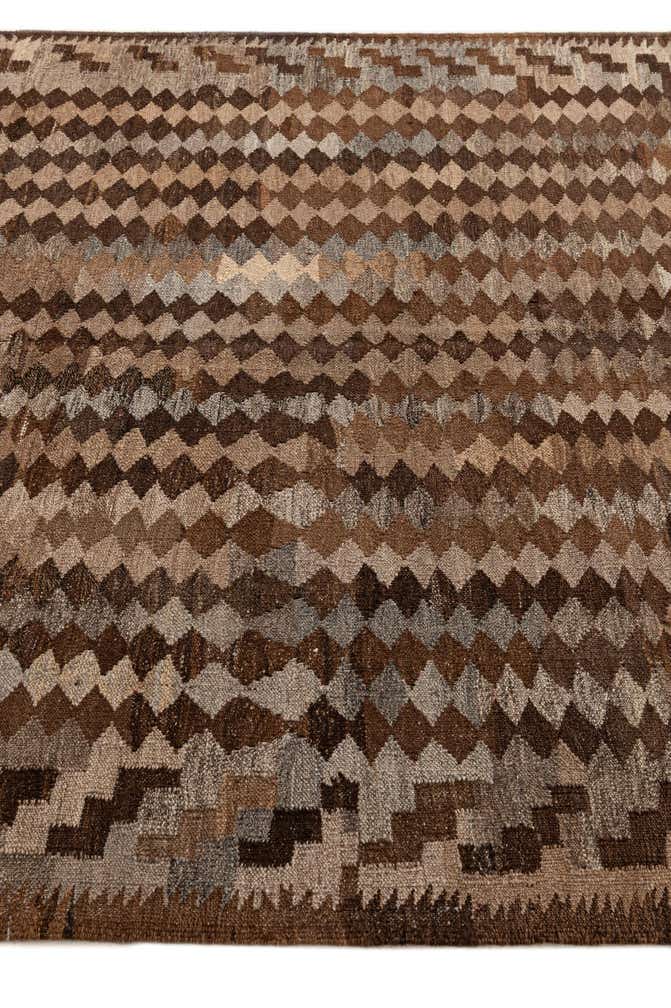5' 4 x 5' 11 Hand Woven Kilim Maymana Wool Rug