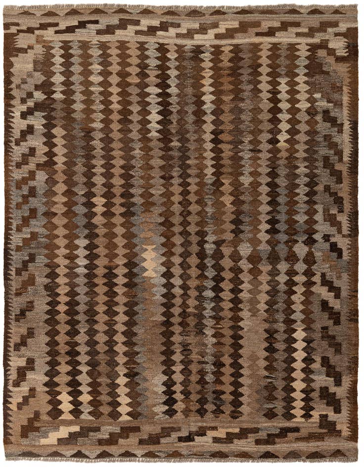 Detail image of 5' 4 x 5' 11 Hand Woven Kilim Maymana Wool Rug