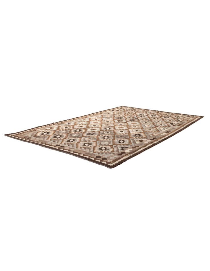 Detail image of 6' 8 x 9' 6 Hand Woven Kilim Maymana Wool Rug