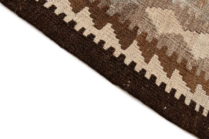 6' 8 x 9' 6 Hand Woven Kilim Maymana Wool Rug