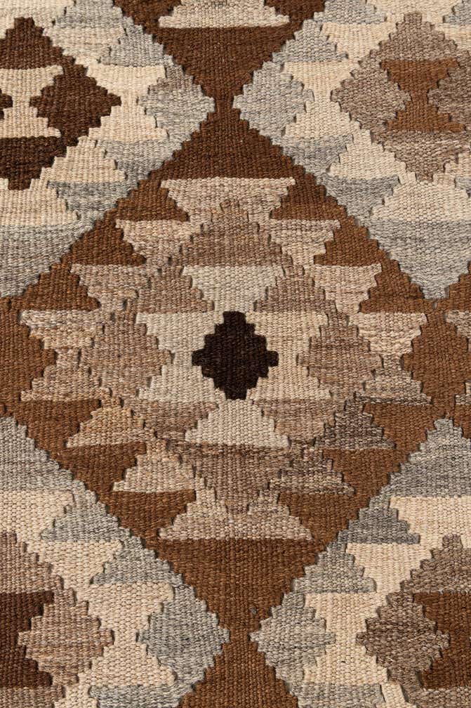 6' 8 x 9' 6 Hand Woven Kilim Maymana Wool Rug