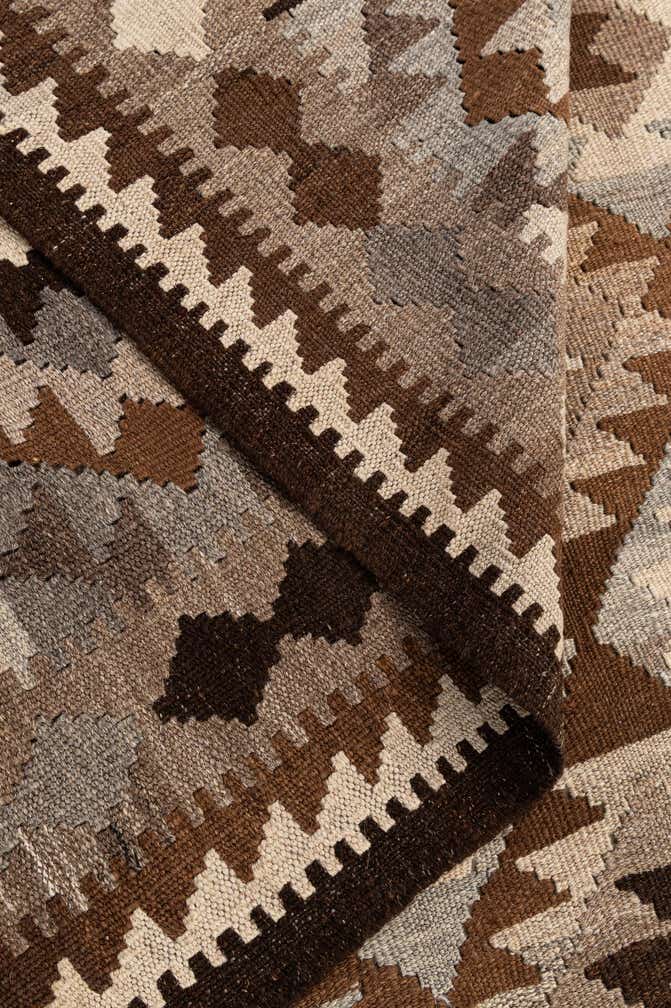 6' 8 x 9' 6 Hand Woven Kilim Maymana Wool Rug