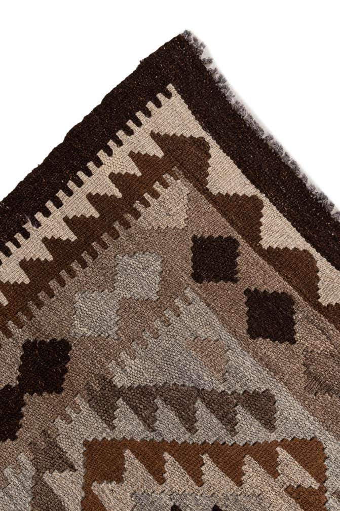 6' 8 x 9' 6 Hand Woven Kilim Maymana Wool Rug