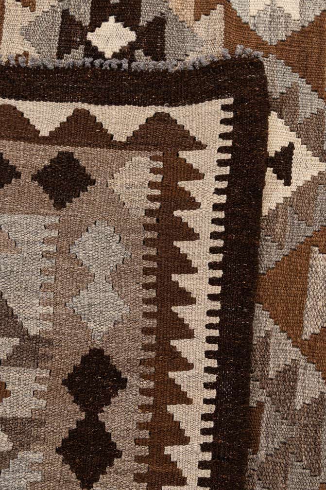 6' 8 x 9' 6 Hand Woven Kilim Maymana Wool Rug