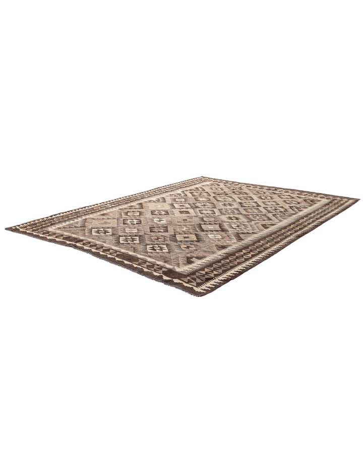 6' 8 x 9' Hand Woven Kilim Maymana Wool Rug