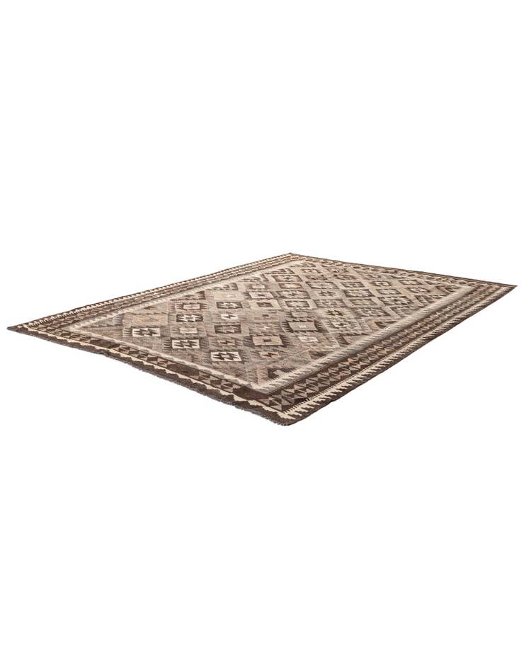 Detail image of 6' 8 x 9' Hand Woven Kilim Maymana Wool Rug