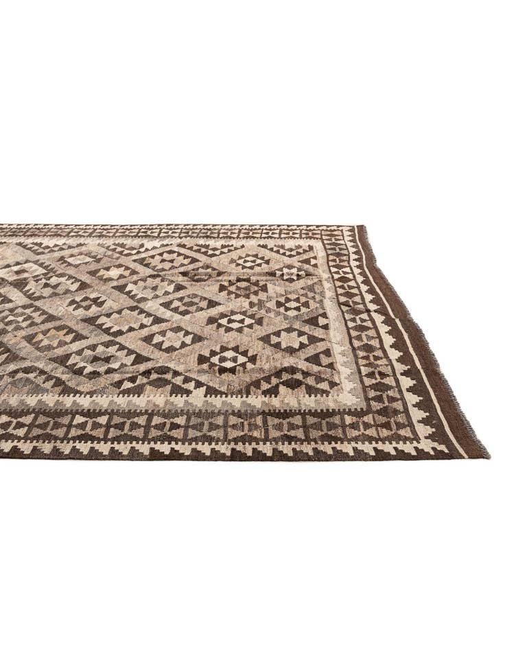 Detail image of 6' 8 x 9'  Hand Woven Kilim Maymana Wool Rug