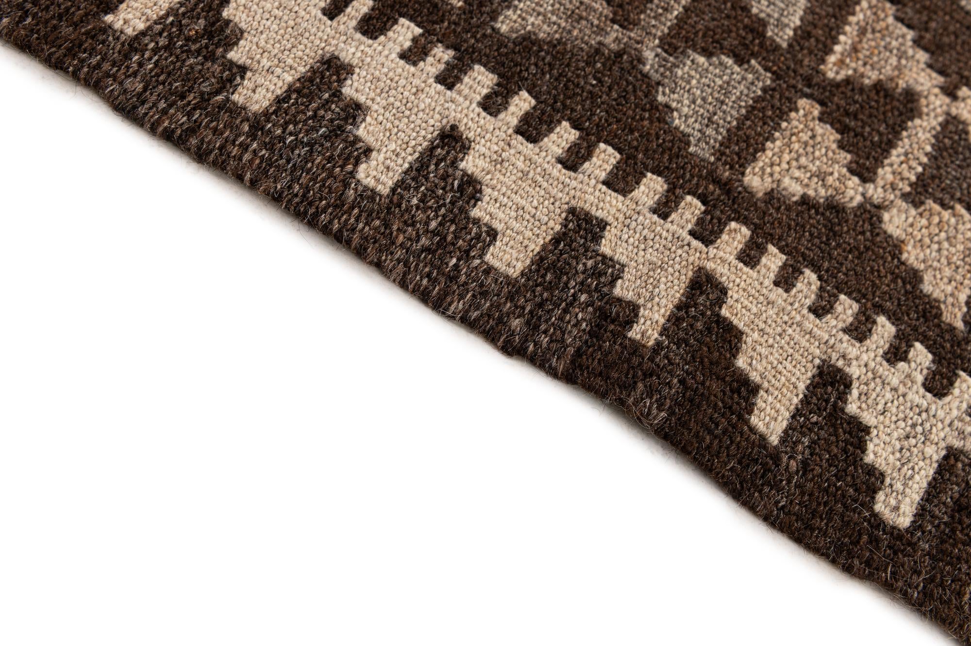 6' 8 x 9' Hand Woven Kilim Maymana Wool Rug