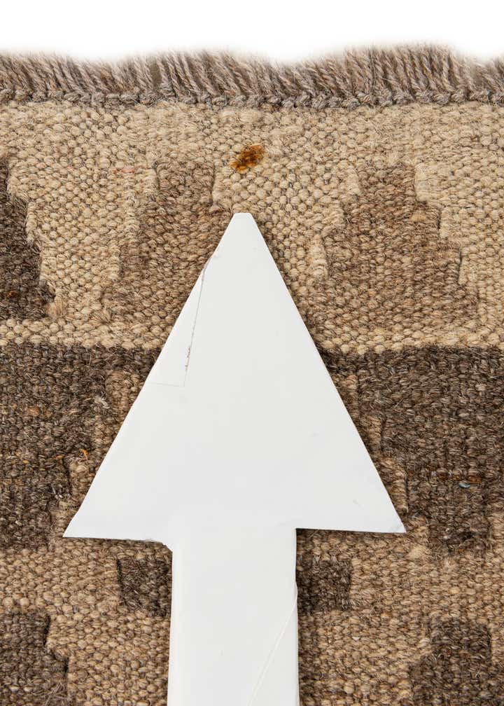 6' 11 x 9' 8 Hand Woven Kilim Maymana Wool Rug