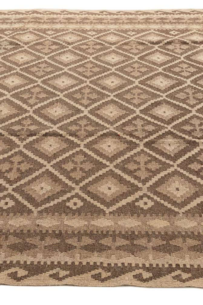 6' 11 x 9' 8 Hand Woven Kilim Maymana Wool Rug