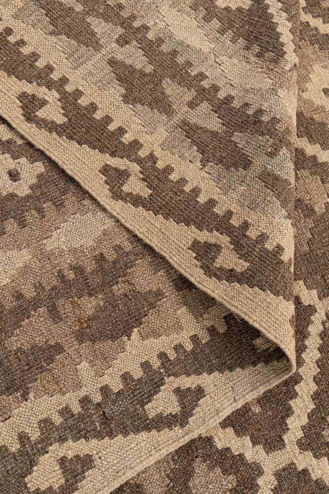 6' 11 x 9' 8 Hand Woven Kilim Maymana Wool Rug