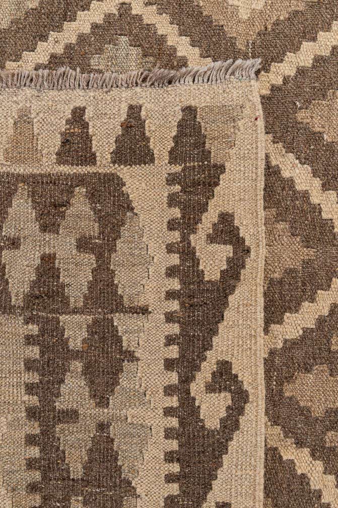 6' 11 x 9' 8 Hand Woven Kilim Maymana Wool Rug