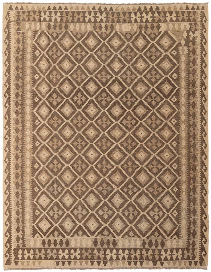 Detail image of 6' 11 x 9' 8 Hand Woven Kilim Maymana Wool Rug