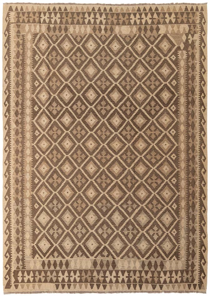 Detail image of 6' 11 x 9' 8 Hand Woven Kilim Maymana Wool Rug