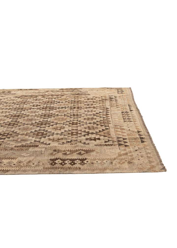 6' 11 x 9' 6 Hand Woven Kilim Maymana Wool Rug