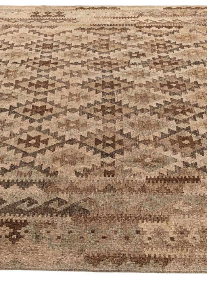 6' 11 x 9' 6 Hand Woven Kilim Maymana Wool Rug