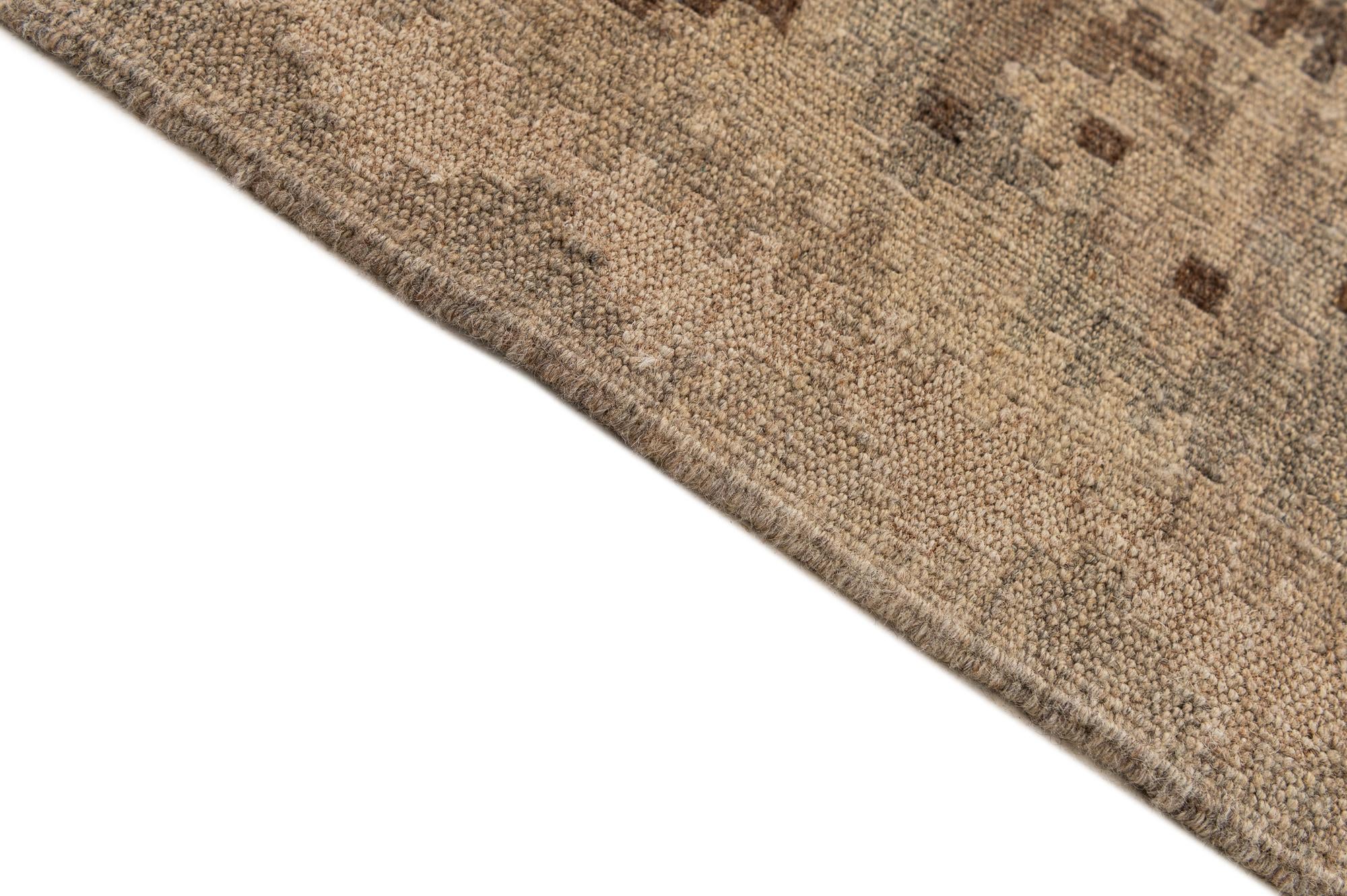 6' 11 x 9' 6 Hand Woven Kilim Maymana Wool Rug