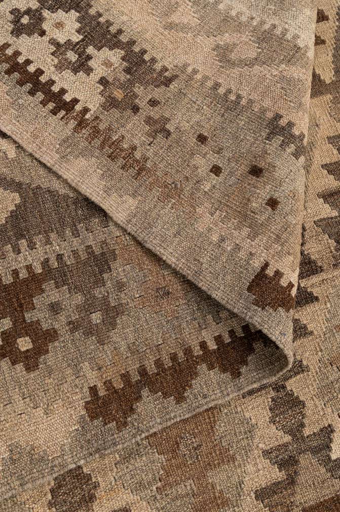 6' 11 x 9' 6 Hand Woven Kilim Maymana Wool Rug