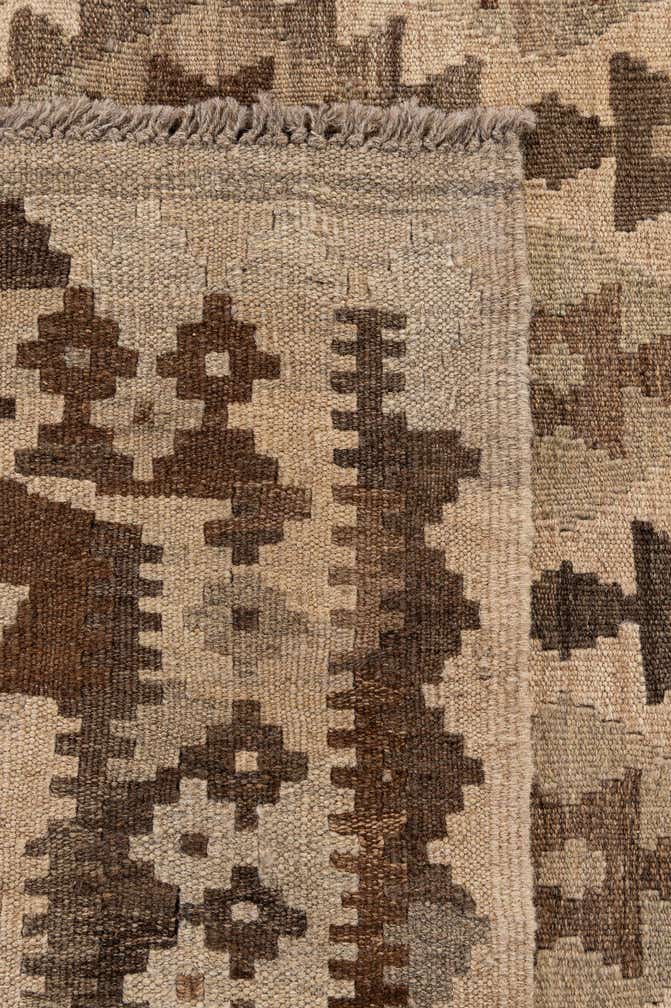 6' 11 x 9' 6 Hand Woven Kilim Maymana Wool Rug