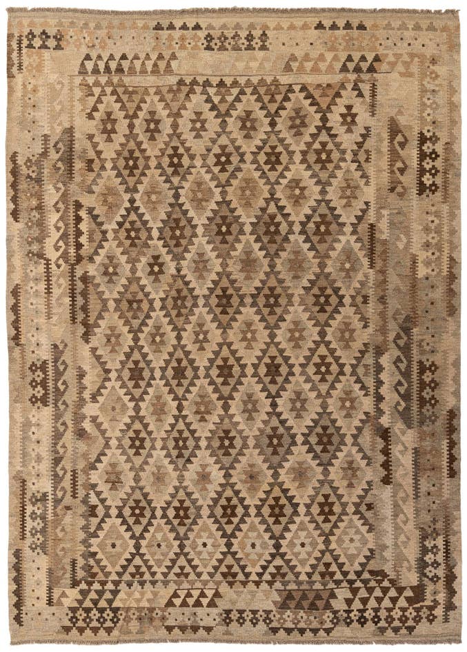 Detail image of 6' 11 x 9' 6 Hand Woven Kilim Maymana Wool Rug