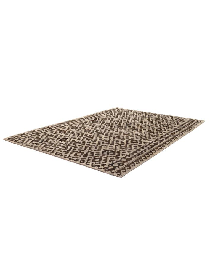 Detail image of 6' 10 x 9' 7 Hand Woven Kilim Maymana Wool Rug