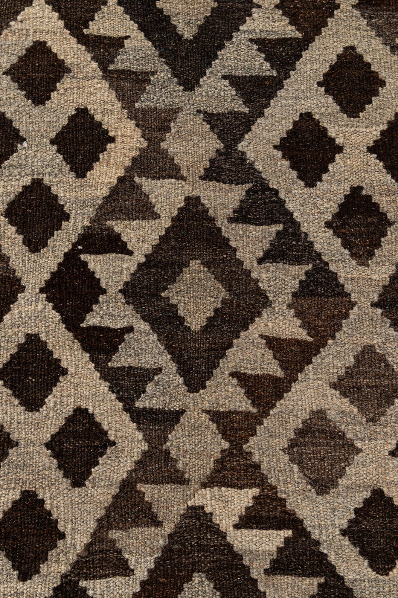 6' 10 x 9' 7 Hand Woven Kilim Maymana Wool Rug