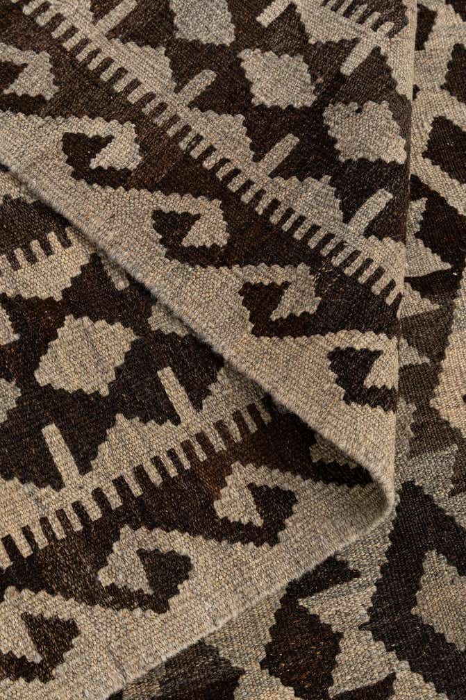 6' 10 x 9' 7 Hand Woven Kilim Maymana Wool Rug