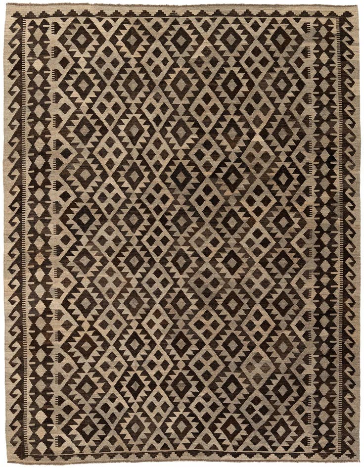Detail image of 6' 10 x 9' 7 Hand Woven Kilim Maymana Wool Rug