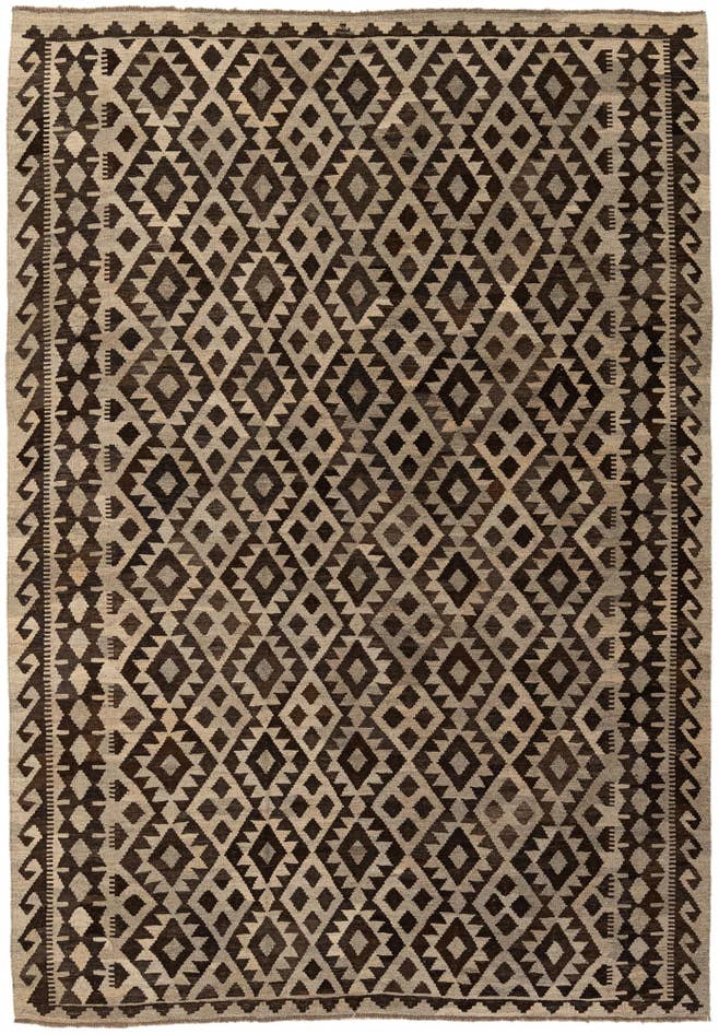 Detail image of 6' 10 x 9' 7 Hand Woven Kilim Maymana Wool Rug