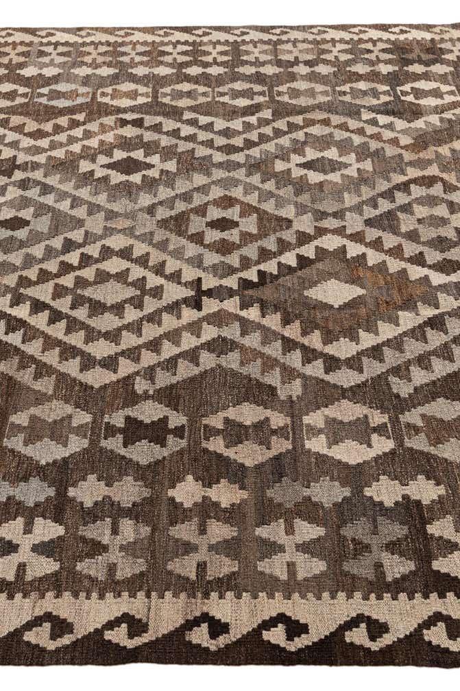6' 10 x 9' 5 Hand Woven Kilim Maymana Wool Rug