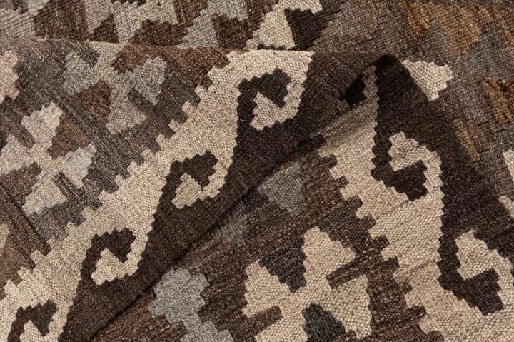 6' 10 x 9' 5 Hand Woven Kilim Maymana Wool Rug